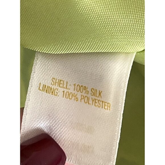 KATE SPADE MARIE Woman's Sz 2 Green Geometric Lattice  Print Silk Dress - Picture 6 of 11